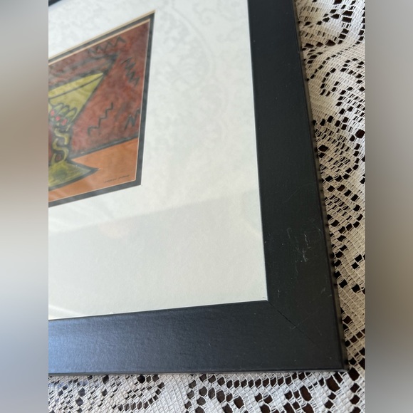 Martini glass print by Carolyn Oltman matted and framed art 11 by 11 inches - Picture 7 of 12